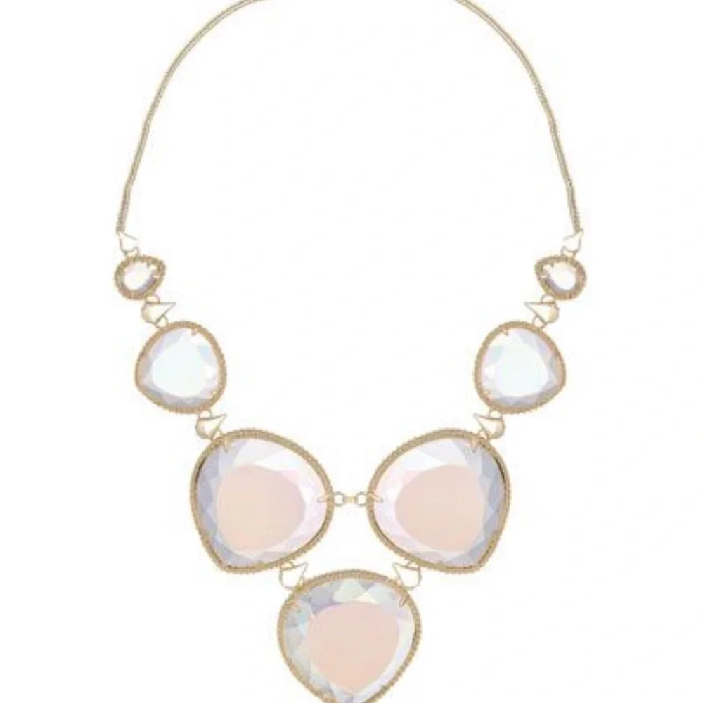 NWOT Rare & Retired Kendra Scott Rebecca Necklace Iridescent & Yellow Gold WOW! - Picture 9 of 14